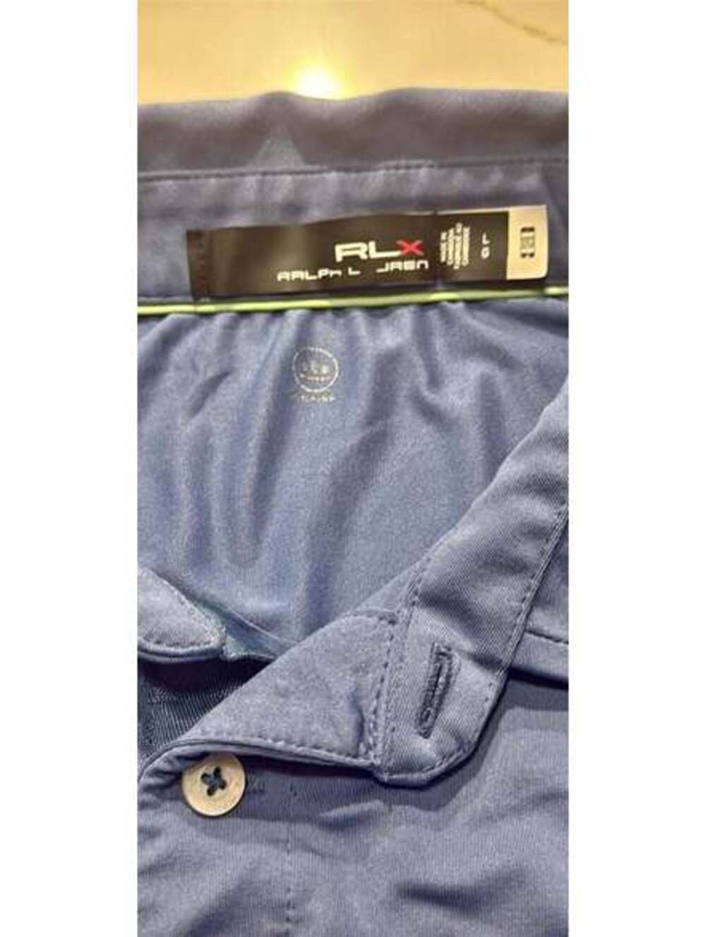 RLX Ralph Lauren performance shirt Blue Size Large Pine Tree Golf Club logo
